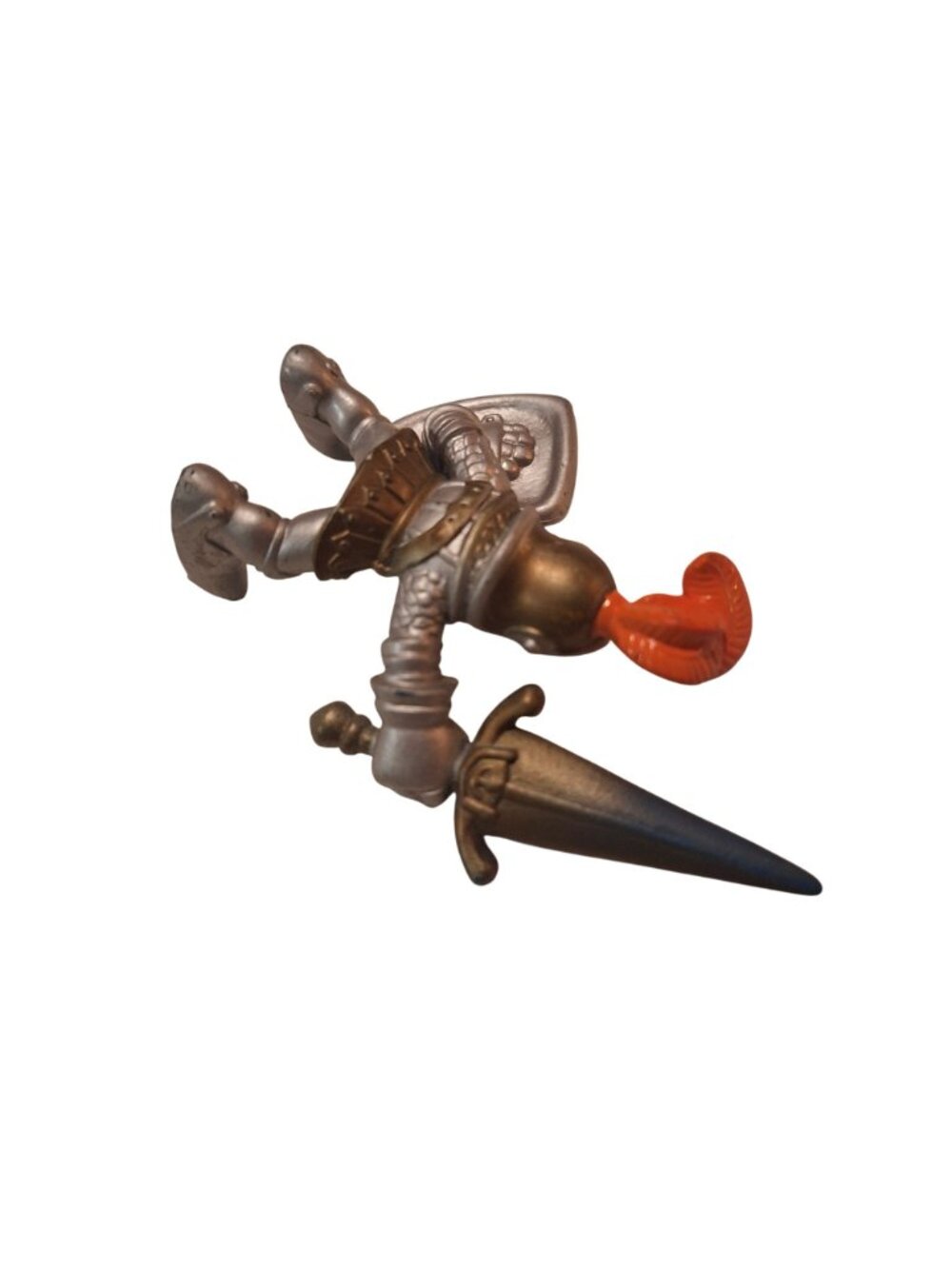 Keenway Medieval Knight Figure Silver Armor Orange PVC - Picture 10 of 12